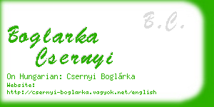 boglarka csernyi business card